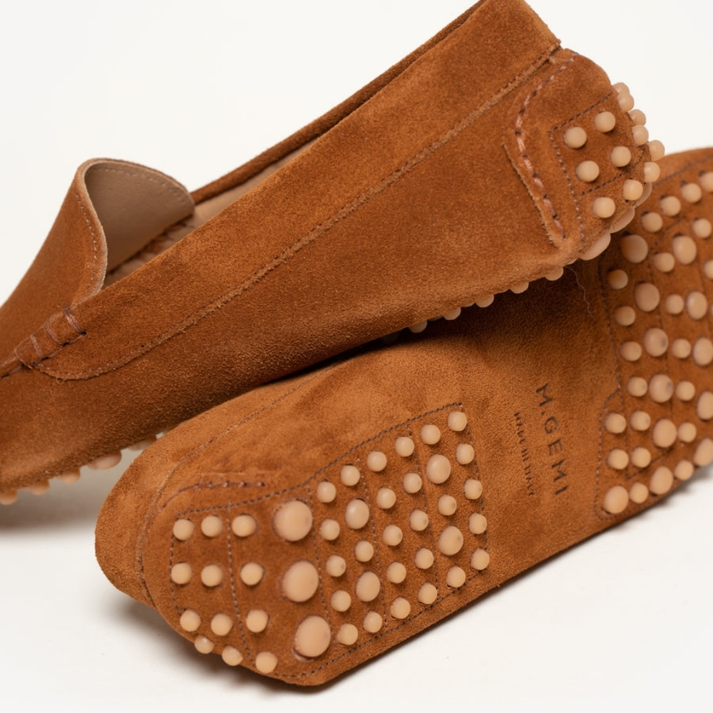 M. Gemi Felize Suede Italian Driving Loafers Shoes + Flannel Bag - Picture 4 of 4